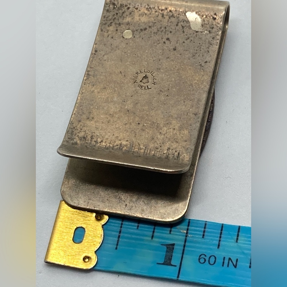Vtg Bell Trading Post Nickel Silver & Copper Native American Money Clip 1.9” - Picture 8 of 8